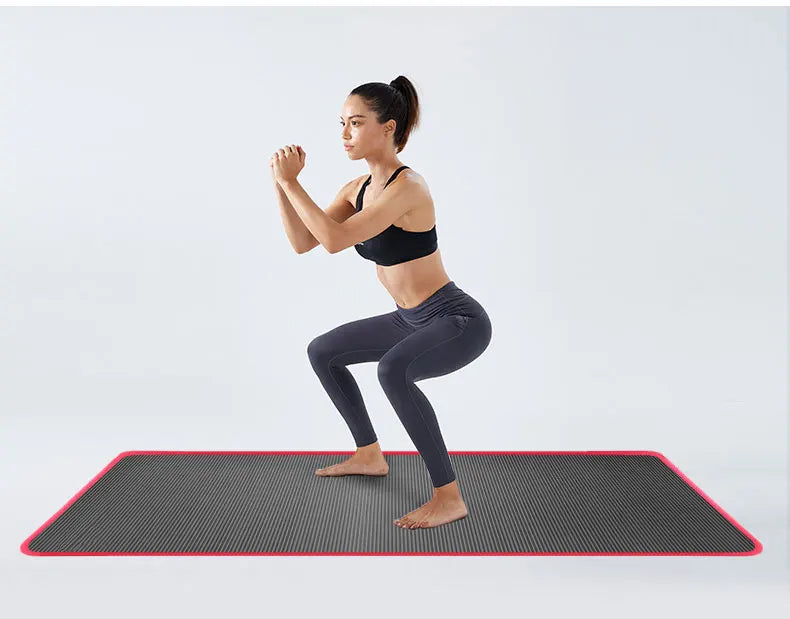 Tapis de yoga extra épais de 10 mm, 1830 x 610 mm, antidérapant, en NRB, pour homme et femme, tapis d'exercice de fitness,