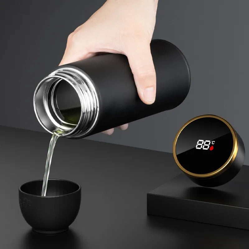 Tasses intelligentes en acier inoxydable 304, tasse à vide, affichage LED de la température, tasse à thé avec cloison en verre, bouteille à vide pour thé et eau