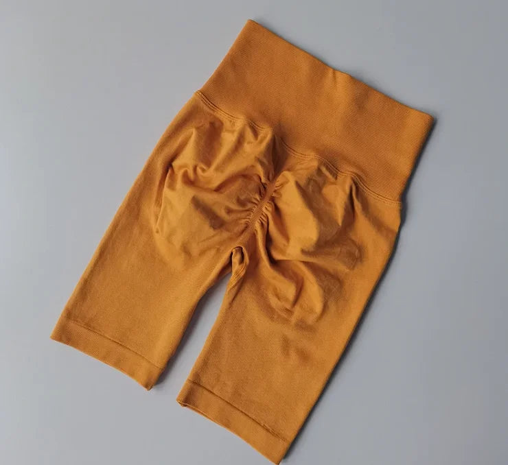 Short de yoga sans couture d'été, short d'entraînement taille haute pour femmes, leggings de gymnastique sexy pour le contrôle du ventre, short de course respirant