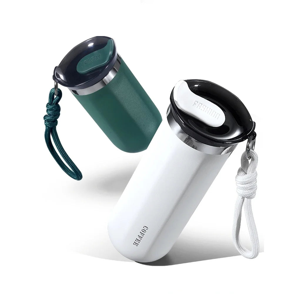 Tasse à café de voyage isolée sous vide, thermos en acier inoxydable, bouteille d'eau thermos réutilisable et anti-fuite