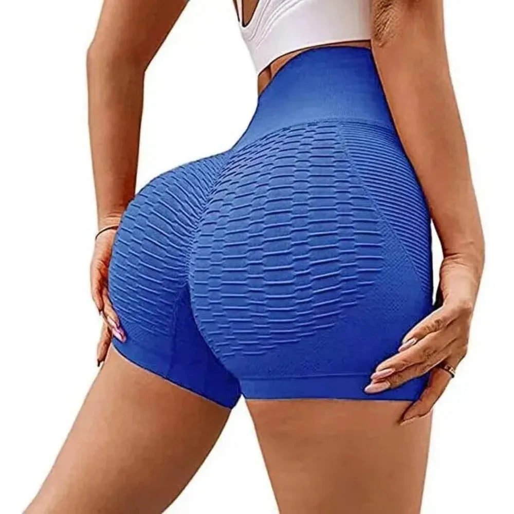 Short de sport taille haute pour femme, push-up, short d'entraînement, sexy, contrôle du ventre, collant de yoga, sans couture, fitness, levage des hanches, vêtements de sport