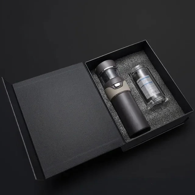 Bouteille thermos de séparation d'eau de thé Passoire à thé en acier inoxydable Gobelet Bouteille sous vide avec filtre à thé Deux couvercles