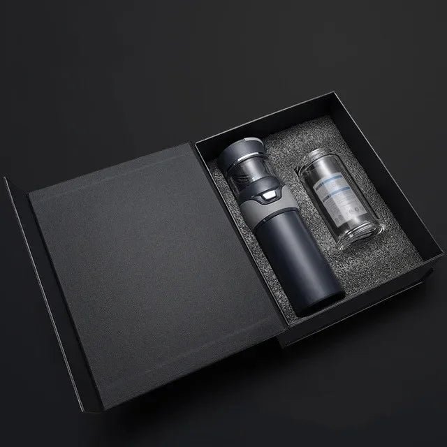 Bouteille thermos de séparation d'eau de thé Passoire à thé en acier inoxydable Gobelet Bouteille sous vide avec filtre à thé Deux couvercles