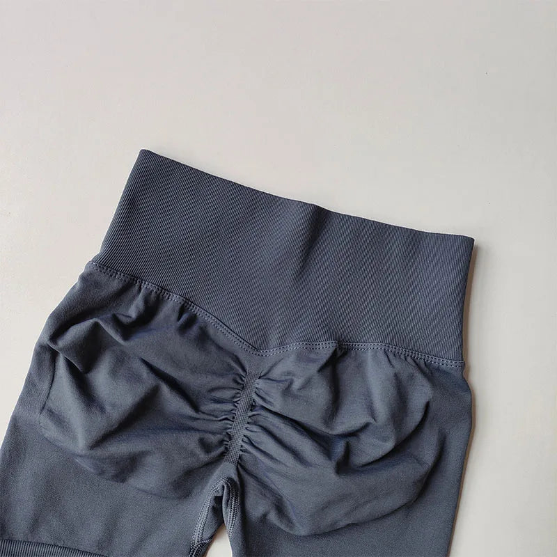 Short de sport de levage de hanche de pĂȘche pour femmes taille haute et taille resserrĂ©e amincissante course Ă pied hanche sĂ©chage rapide pantalon serrĂ© Ă trois points