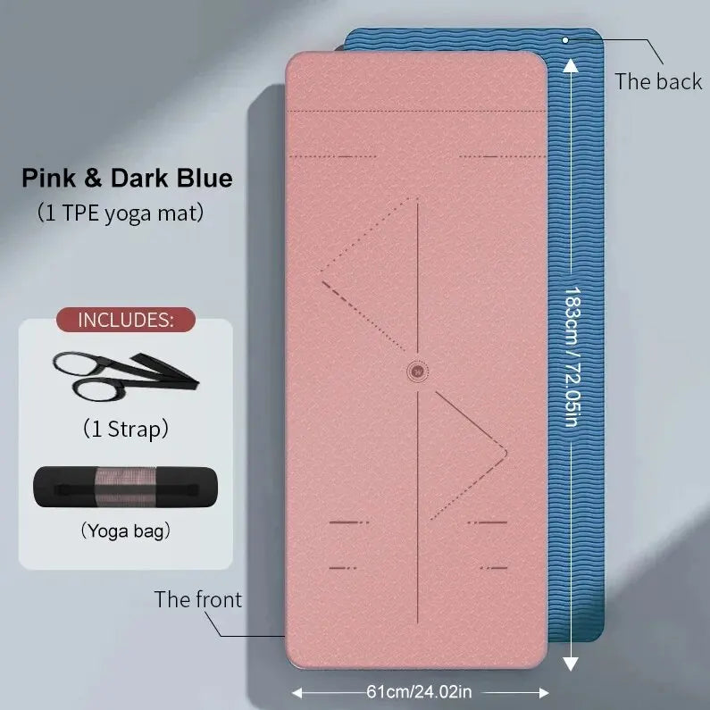 WESTTUNE Tapis de yoga antidérapant et respectueux de l'environnement, tapis de fitness, pilates, anti-déchirure, avec sangle de transport et sac pour femme