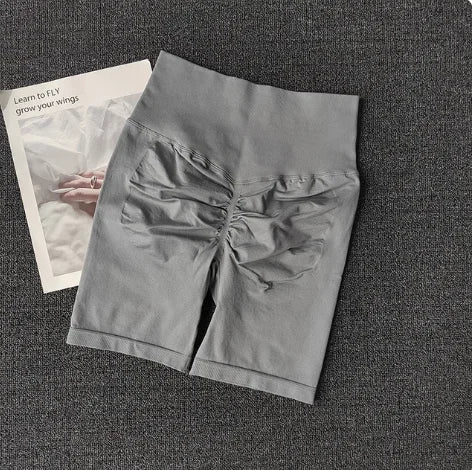 Short de yoga sans couture d'été, short d'entraînement taille haute pour femmes, leggings de gymnastique sexy pour le contrôle du ventre, short de course respirant