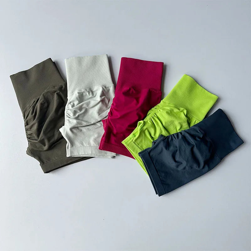 Short de sport de levage de hanche de pĂȘche pour femmes taille haute et taille resserrĂ©e amincissante course Ă pied hanche sĂ©chage rapide pantalon serrĂ© Ă trois points