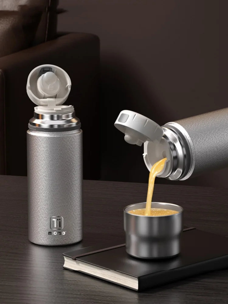 Bouteille isotherme en titane pour thé avec infuseur à thé riche en hydrogène, tasse thermique pour café, garde au chaud/froid, 450 ml