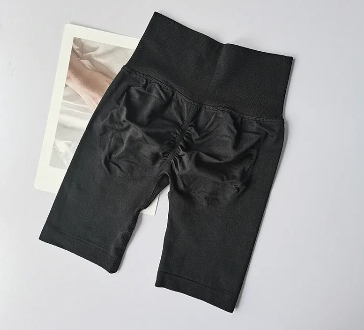 Short de yoga sans couture d'été, short d'entraînement taille haute pour femmes, leggings de gymnastique sexy pour le contrôle du ventre, short de course respirant