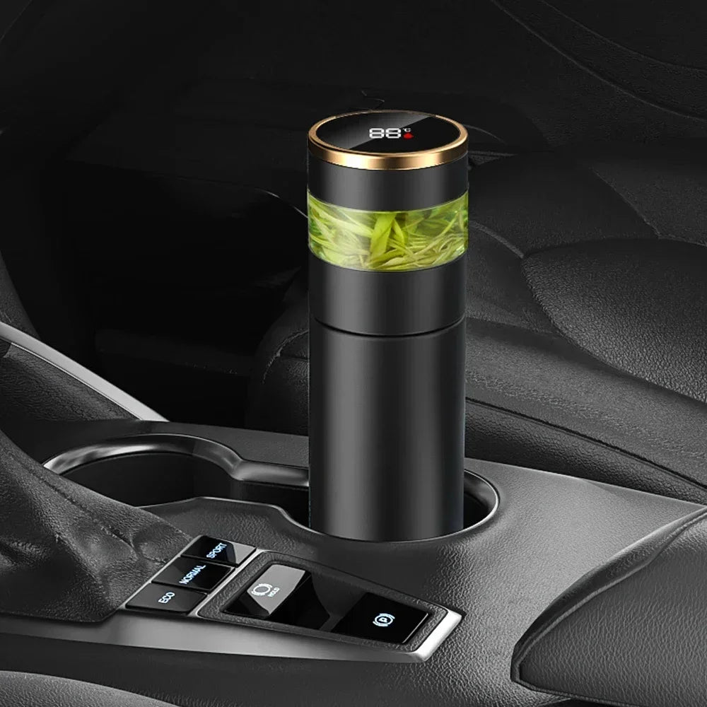 Bouteille thermos avec affichage de la température, infuseur à thé, bouteille d'eau, flacons isothermes en acier inoxydable, gobelet, tasse à café, boissons