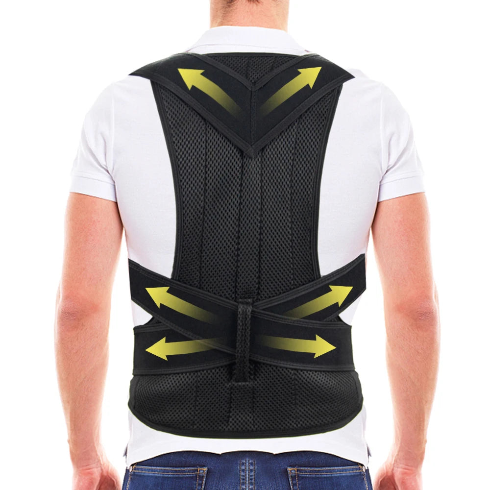 Ceinture correctrice de posture pour le dos pour femmes et hommes, soutien lombaire du dos, soutien de la posture des épaules réglable pour améliorer la scoliose