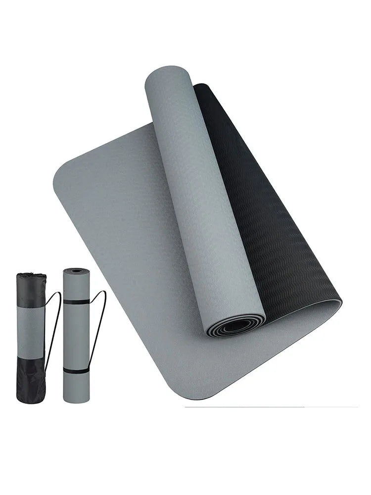 Tapis de yoga TPE épais bicolore antidérapant