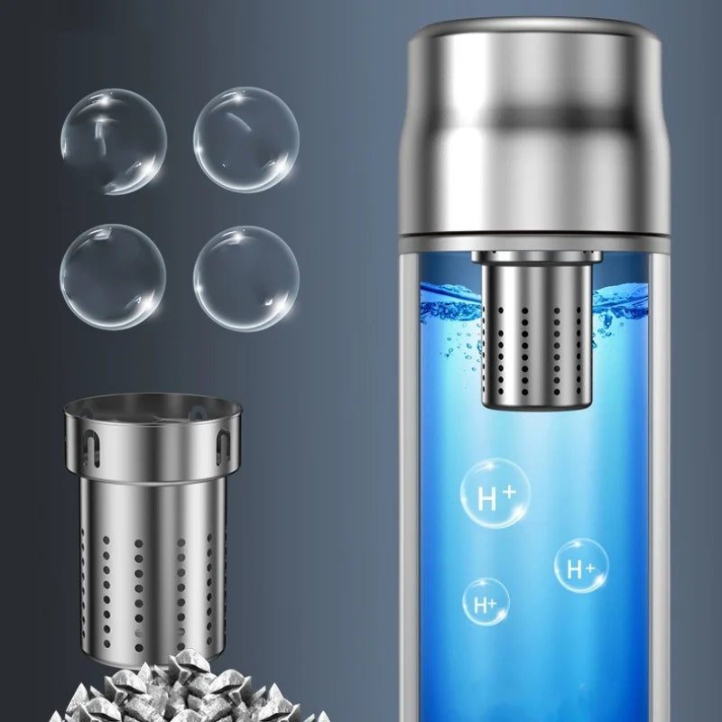 Bouteille isotherme en titane pour thé avec infuseur à thé riche en hydrogène, tasse thermique pour café, garde au chaud/froid, 450 ml