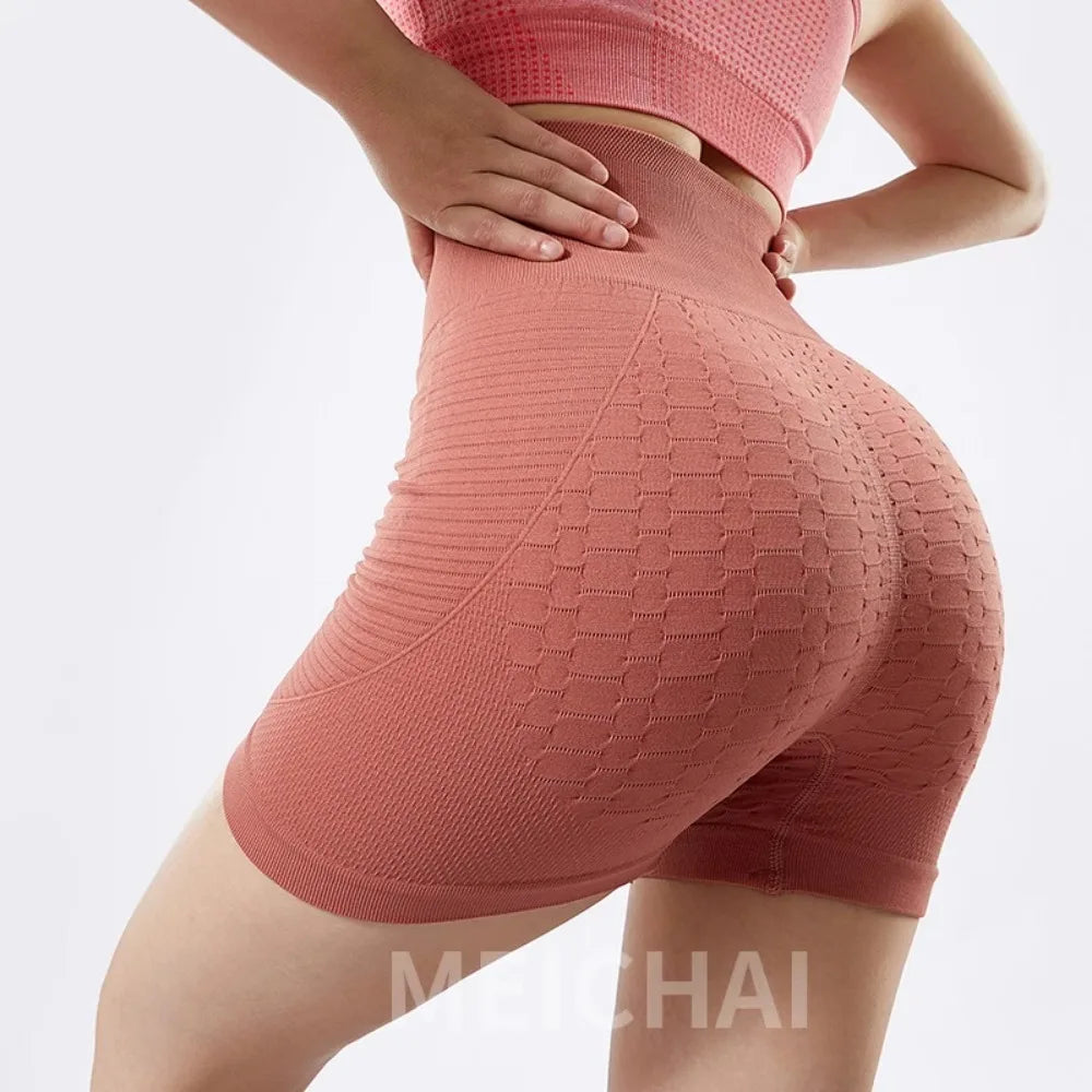 Short de sport taille haute pour femme, push-up, short d'entraînement, sexy, contrôle du ventre, collant de yoga, sans couture, fitness, levage des hanches, vêtements de sport