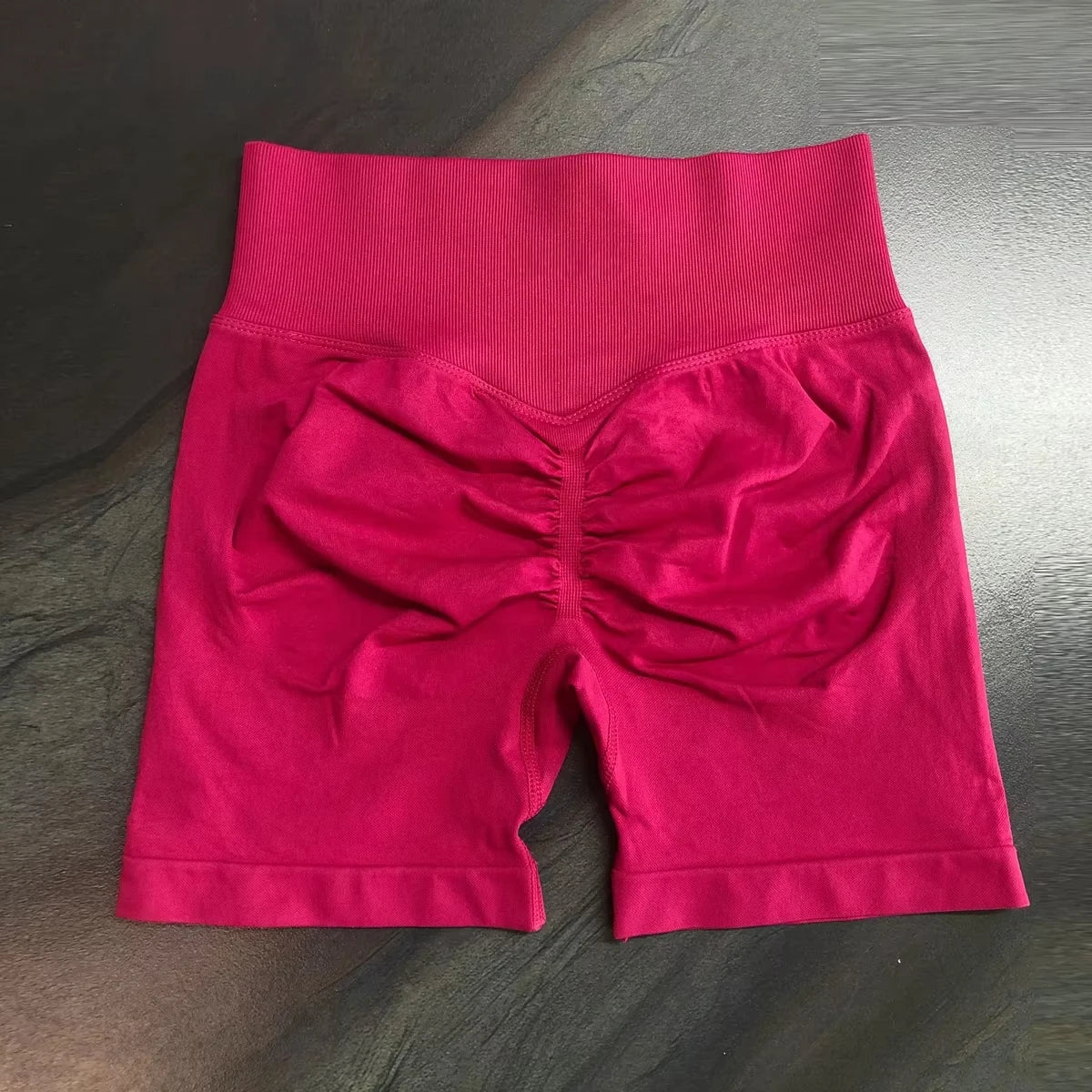 Short dynamique 4,5' Short de yoga sans coutures Scrunch Bum Short de gym côtelé à taille haute Short de motard d'entraînement très extensible