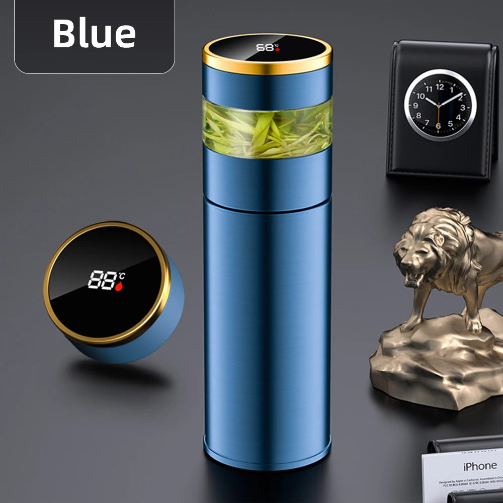 Bouteille isotherme à infuseur à thé avec affichage de la température à LED en acier inoxydable 316 pour thé, bouteille d'eau isolée sous vide
