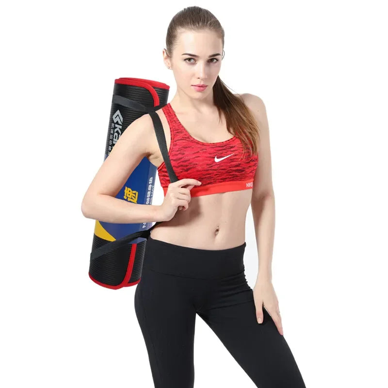 Tapis de yoga extra épais de 10 mm, 1830 x 610 mm, antidérapant, en NRB, pour homme et femme, tapis d'exercice de fitness,