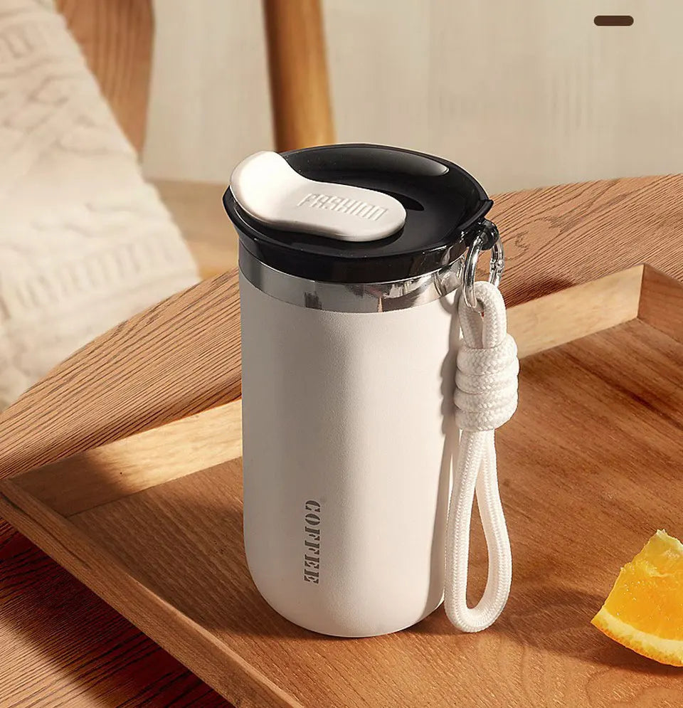 Tasse à café de voyage isolée sous vide, thermos en acier inoxydable, bouteille d'eau thermos réutilisable et anti-fuite
