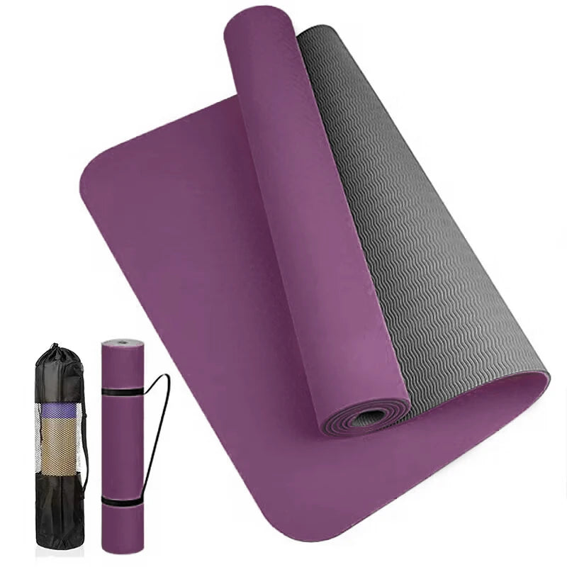 Tapis de yoga TPE épais bicolore antidérapant