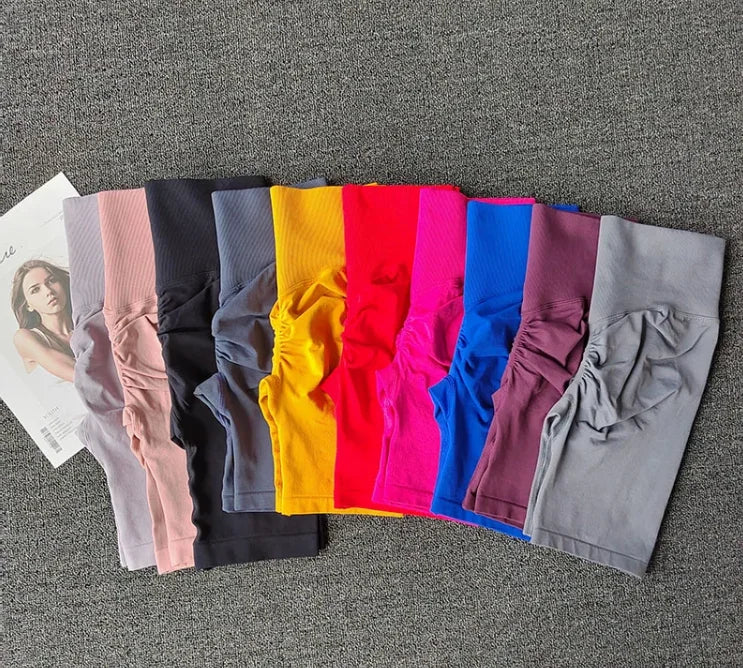 Short de yoga sans couture d'été, short d'entraînement taille haute pour femmes, leggings de gymnastique sexy pour le contrôle du ventre, short de course respirant