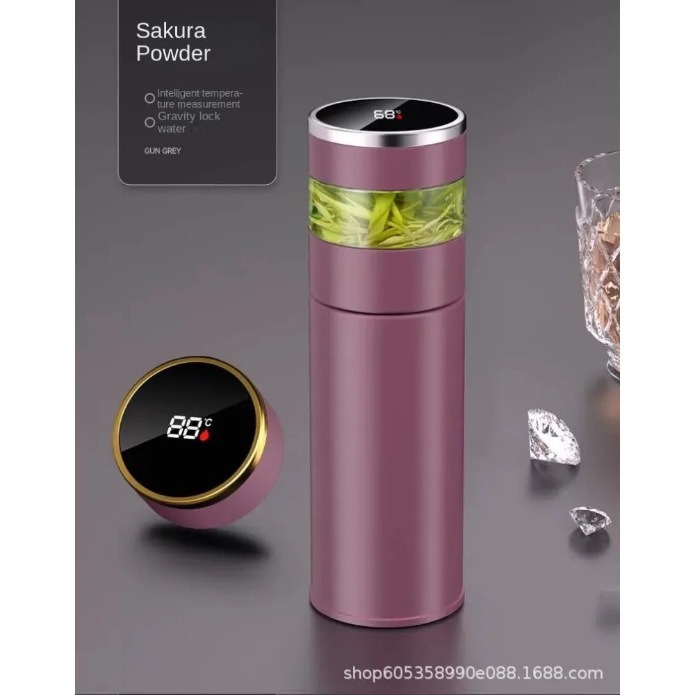 Théière 316 Mesure intelligente de la température Tasse isolée Affichage de la température à LED Tasse à thé de voyage Filtre en acier inoxydable