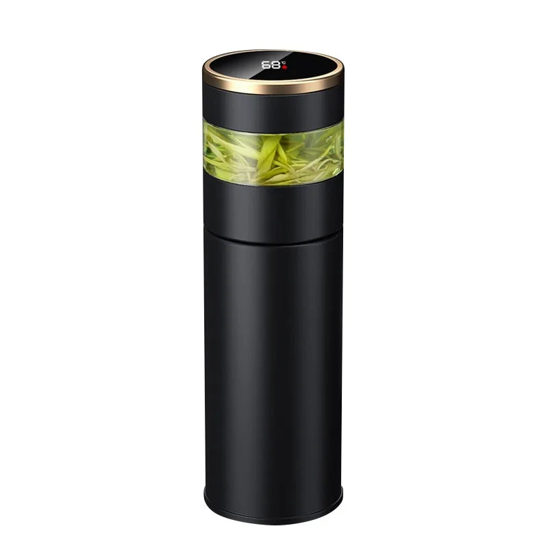 Tasses intelligentes en acier inoxydable 304, tasse à vide, affichage LED de la température, tasse à thé avec cloison en verre, bouteille à vide pour thé et eau