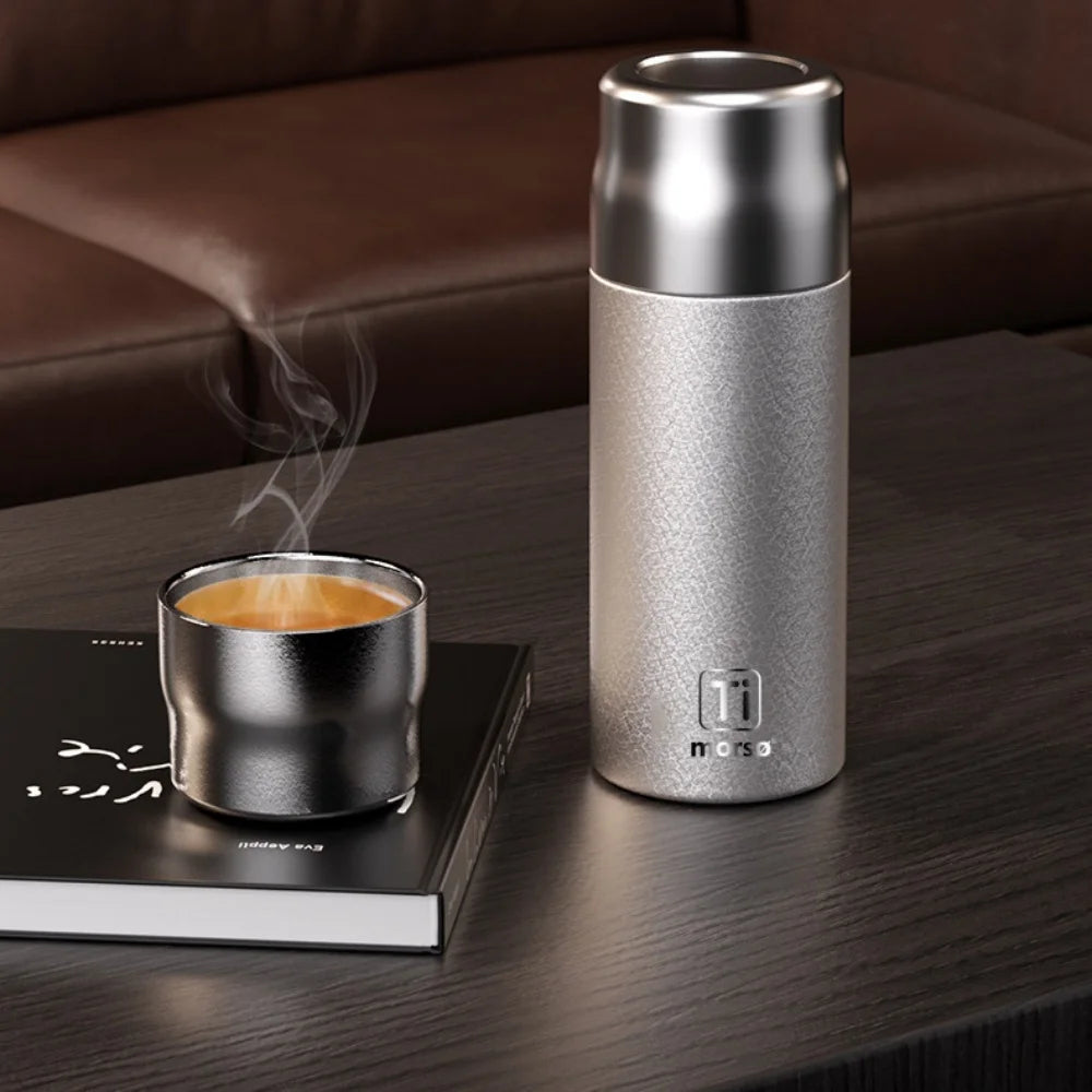 Bouteille isotherme en titane pour thé avec infuseur à thé riche en hydrogène, tasse thermique pour café, garde au chaud/froid, 450 ml