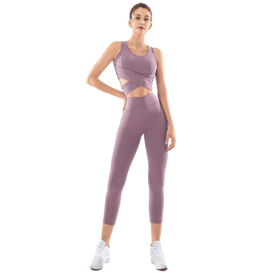 Ensemble soutien-gorge de sport et leggings push-up taille haute en nylon extensible, vêtements de yoga, costume de gymnastique pour femme, costume de fitness pour femme