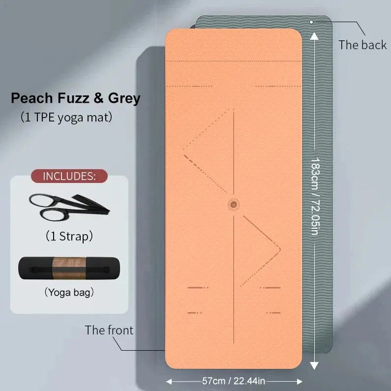 WESTTUNE Tapis de yoga antidérapant et respectueux de l'environnement, tapis de fitness, pilates, anti-déchirure, avec sangle de transport et sac pour femme
