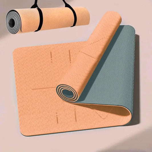 WESTTUNE Tapis de yoga antidérapant et respectueux de l'environnement, tapis de fitness, pilates, anti-déchirure, avec sangle de transport et sac pour femme