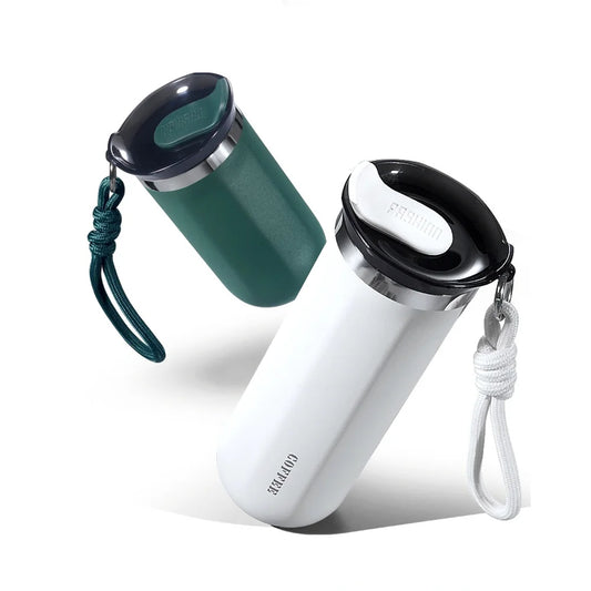 Tasse à café de voyage isolée sous vide, thermos en acier inoxydable, bouteille d'eau thermos réutilisable et anti-fuite