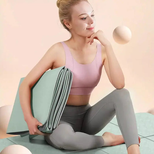 Tapis de yoga pliable en TPE respectueux de l'environnement, tapis d'exercice de fitness pliable double face antidérapant pour yoga, entraînements au sol