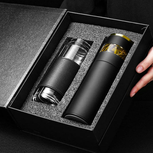 Tasse thermos intelligente en acier inoxydable 316, niveau d'apparence élevé, tasse à thé de séparation de thé pour hommes et femmes, coffret cadeau