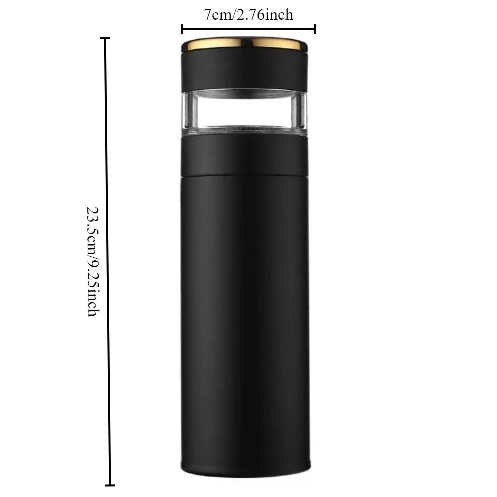 Théière 316 Mesure intelligente de la température Tasse isolée Affichage de la température à LED Tasse à thé de voyage Filtre en acier inoxydable