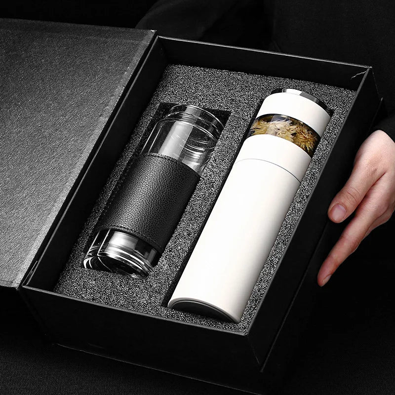 Tasse thermos intelligente en acier inoxydable 316, niveau d'apparence élevé, tasse à thé de séparation de thé pour hommes et femmes, coffret cadeau
