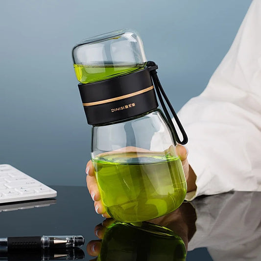 Tasse à thé pour homme avec séparation du thé, verre d'affaires portable avec compartiment filtrant