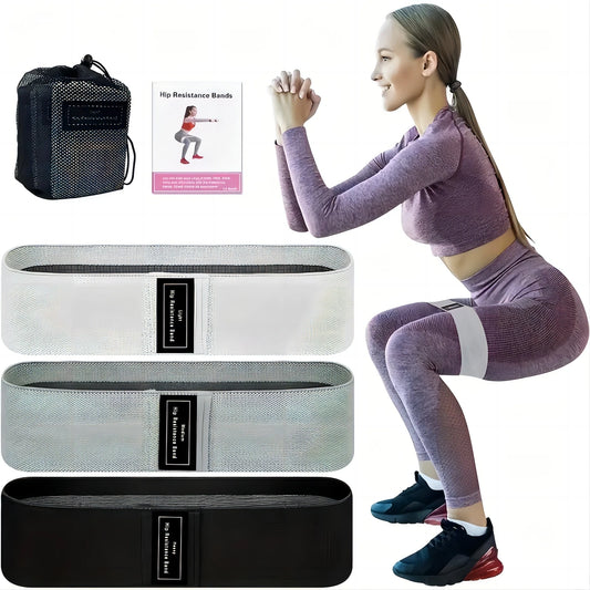 Bandes d'exercice en tissu pour la musculation des hanches des femmes, bandes élastiques de fitness antidérapantes pour la maison