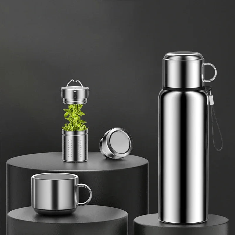 Tasse thermos intelligente en acier inoxydable 316, niveau d'apparence élevé, tasse à thé de séparation de thé pour hommes et femmes, coffret cadeau