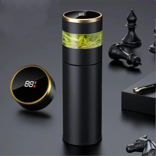 Théière 316 Mesure intelligente de la température Tasse isolée Affichage de la température à LED Tasse à thé de voyage Filtre en acier inoxydable
