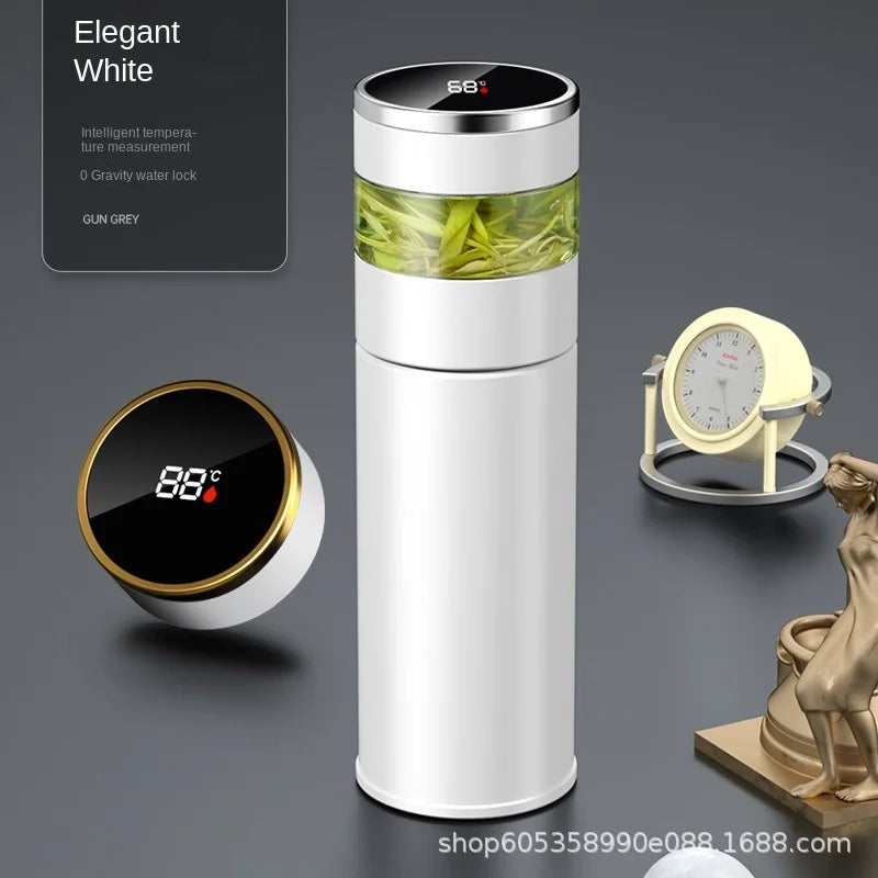 Théière 316 Mesure intelligente de la température Tasse isolée Affichage de la température à LED Tasse à thé de voyage Filtre en acier inoxydable