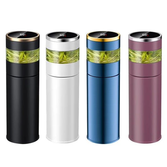 Tasses intelligentes en acier inoxydable 304, tasse à vide, affichage LED de la température, tasse à thé avec cloison en verre, bouteille à vide pour thé et eau