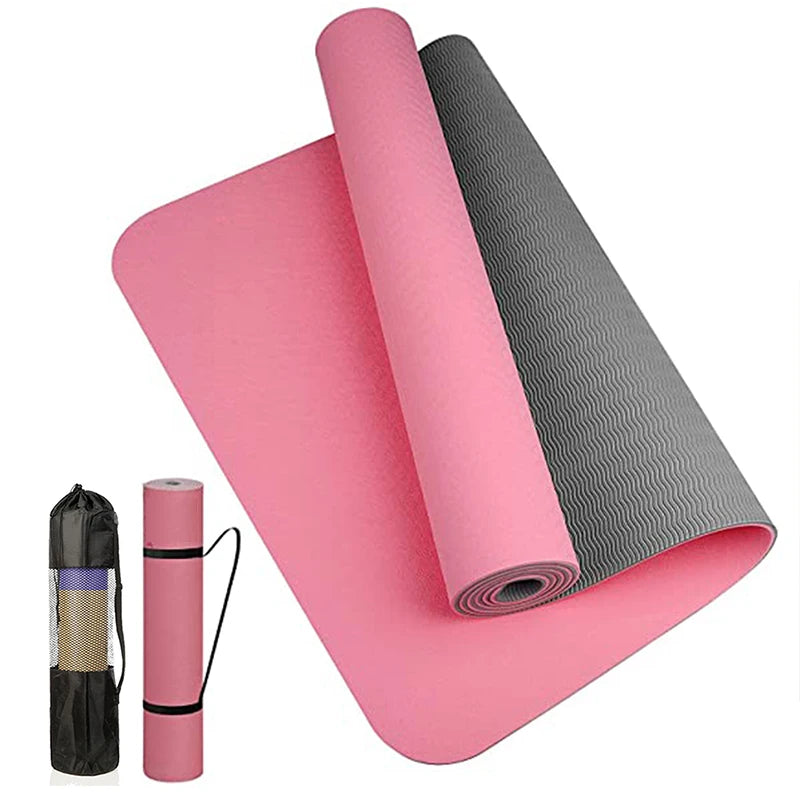 Tapis de yoga TPE épais bicolore antidérapant
