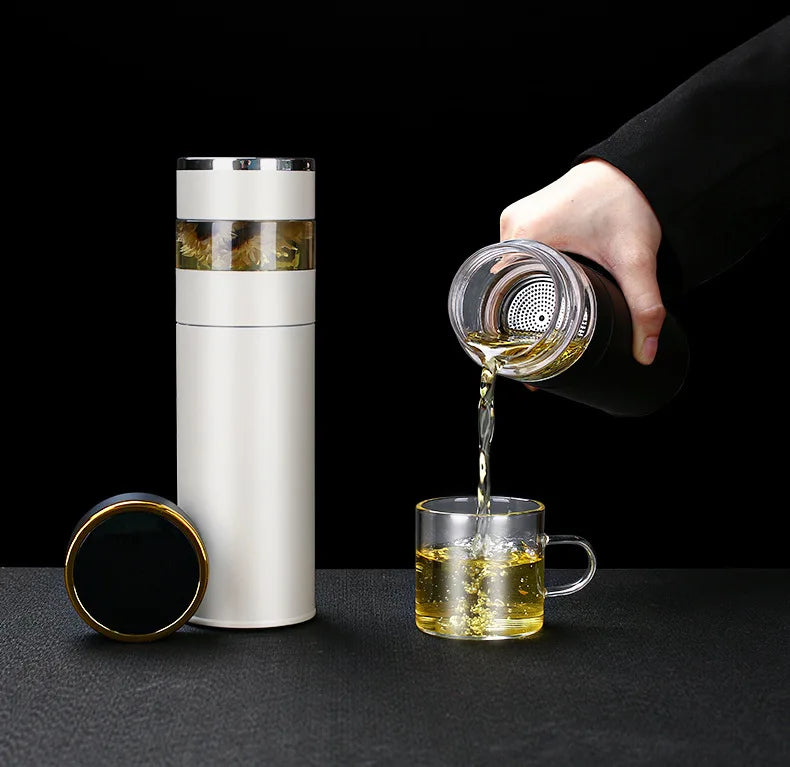 Tasse thermos intelligente en acier inoxydable 316, niveau d'apparence élevé, tasse à thé de séparation de thé pour hommes et femmes, coffret cadeau