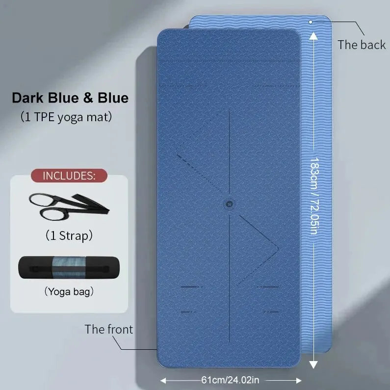 WESTTUNE Tapis de yoga antidérapant et respectueux de l'environnement, tapis de fitness, pilates, anti-déchirure, avec sangle de transport et sac pour femme