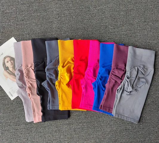 Short de yoga sans couture d'été, short d'entraînement taille haute pour femmes, leggings de gymnastique sexy pour le contrôle du ventre, short de course respirant