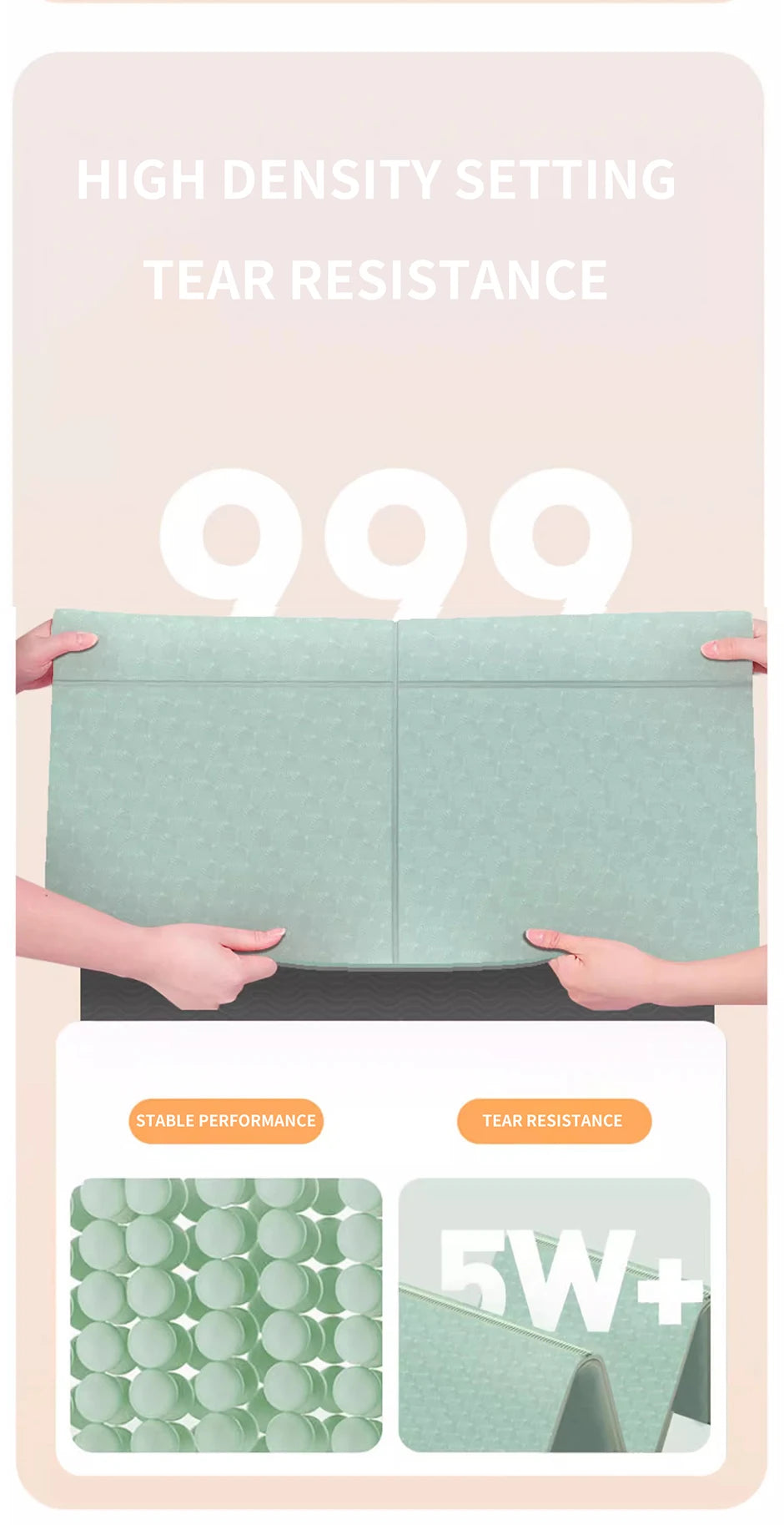 Tapis de yoga pliable en TPE respectueux de l'environnement, tapis d'exercice de fitness pliable double face antidérapant pour yoga, entraînements au sol