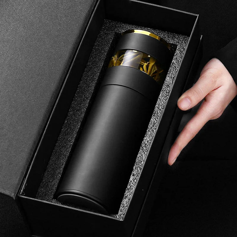 Tasse thermos intelligente en acier inoxydable 316, niveau d'apparence élevé, tasse à thé de séparation de thé pour hommes et femmes, coffret cadeau