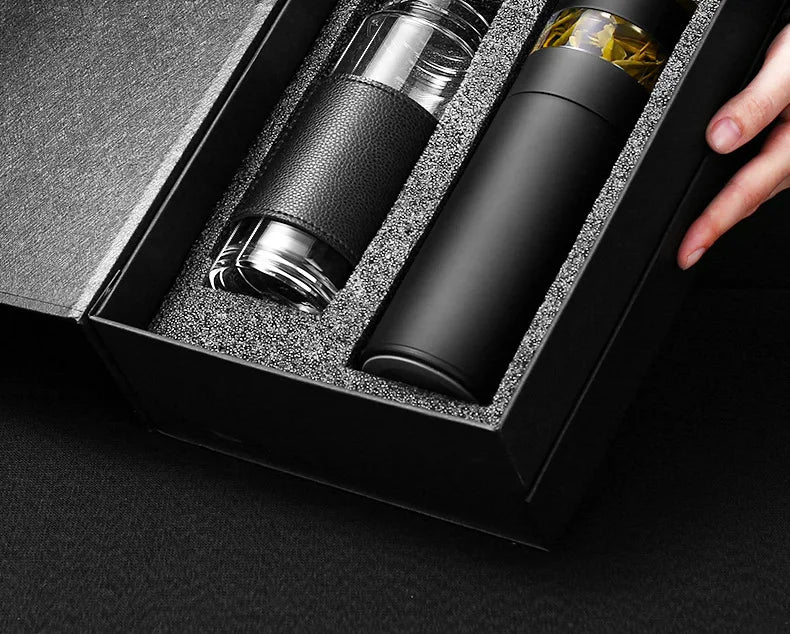 Tasse thermos intelligente en acier inoxydable 316, niveau d'apparence élevé, tasse à thé de séparation de thé pour hommes et femmes, coffret cadeau